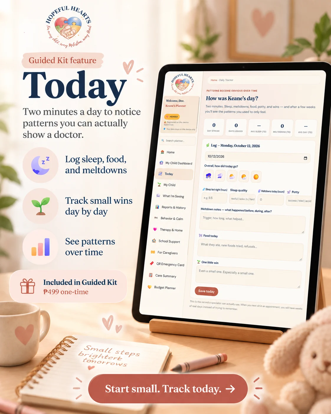 Today: daily tracker — Guided Kit planner preview